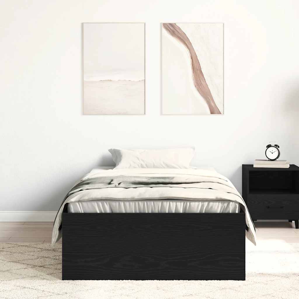 Bedframe zonder matras 100x200 cm spaanplaat zwart eikenkleurig