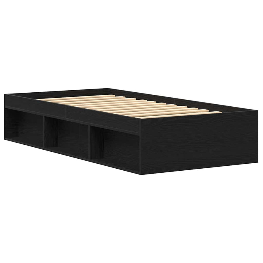 Bedframe zonder matras 100x200 cm spaanplaat zwart eikenkleurig