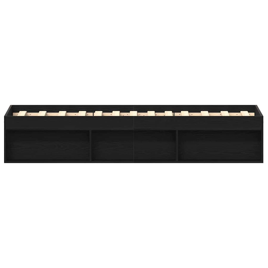 Bedframe zonder matras 100x200 cm spaanplaat zwart eikenkleurig