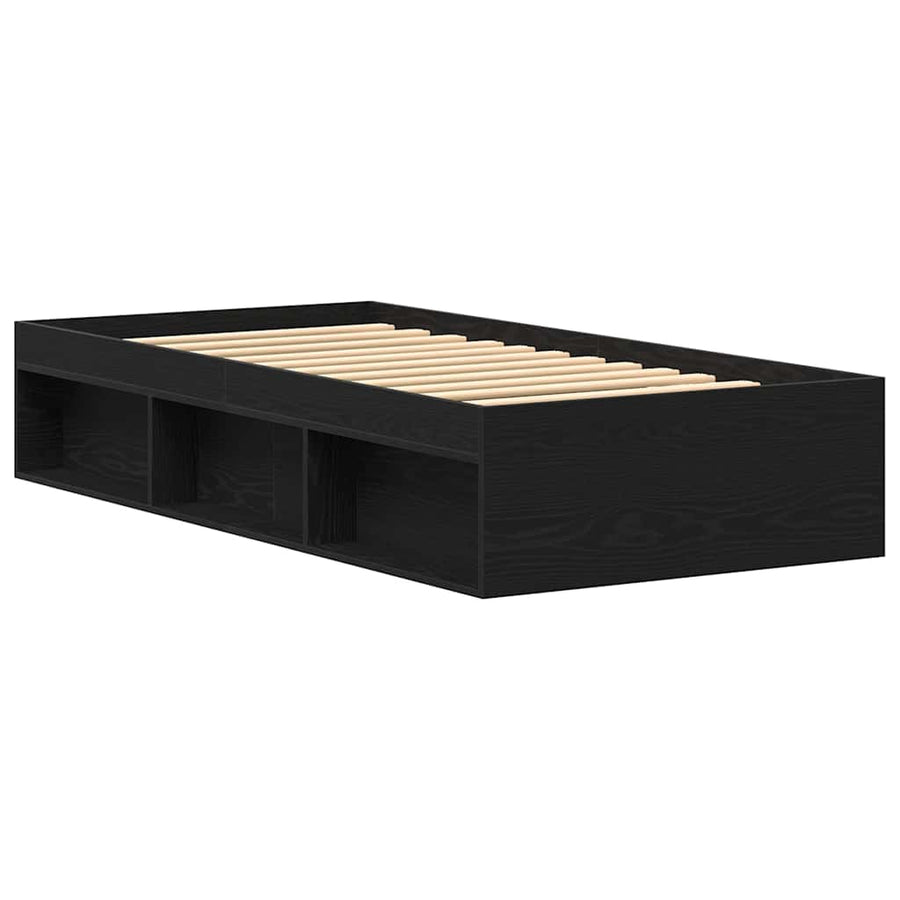 Bedframe zonder matras 100x200 cm spaanplaat zwart eikenkleurig