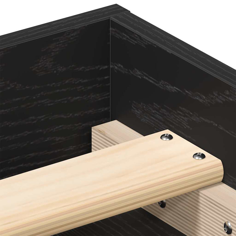 Bedframe zonder matras 100x200 cm spaanplaat zwart eikenkleurig