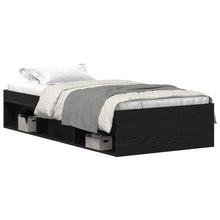 Bedframe zonder matras 90x190 cm spaanplaat zwart eikenkleurig