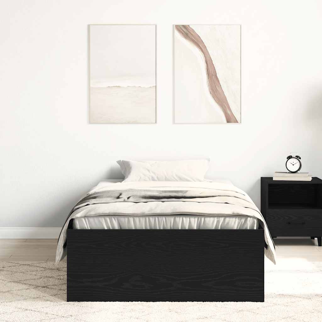 Bedframe zonder matras 90x190 cm spaanplaat zwart eikenkleurig
