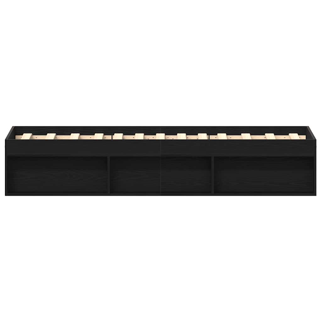 Bedframe zonder matras 90x190 cm spaanplaat zwart eikenkleurig
