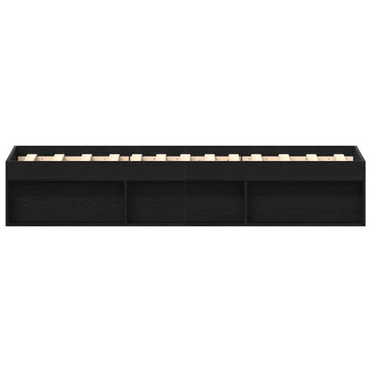 Bedframe zonder matras 90x190 cm spaanplaat zwart eikenkleurig