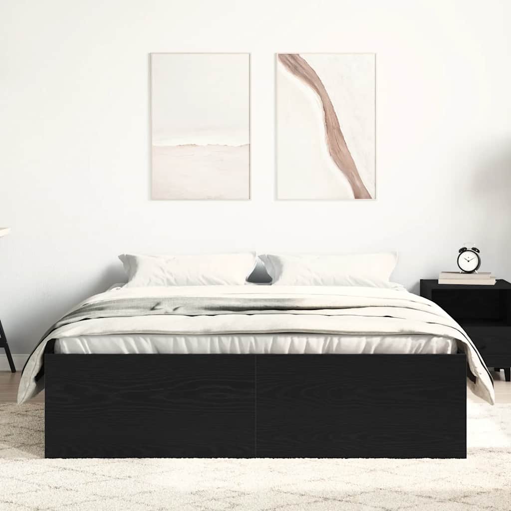 Bedframe zonder matras 140x200 cm bewerkt hout zwart eikenkleur