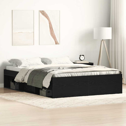 Bedframe zonder matras 140x200 cm bewerkt hout zwart eikenkleur
