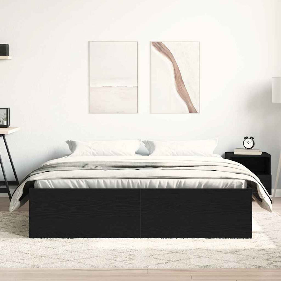 Bedframe zonder matras 160x200 cm bewerkt hout zwart eikenkleur