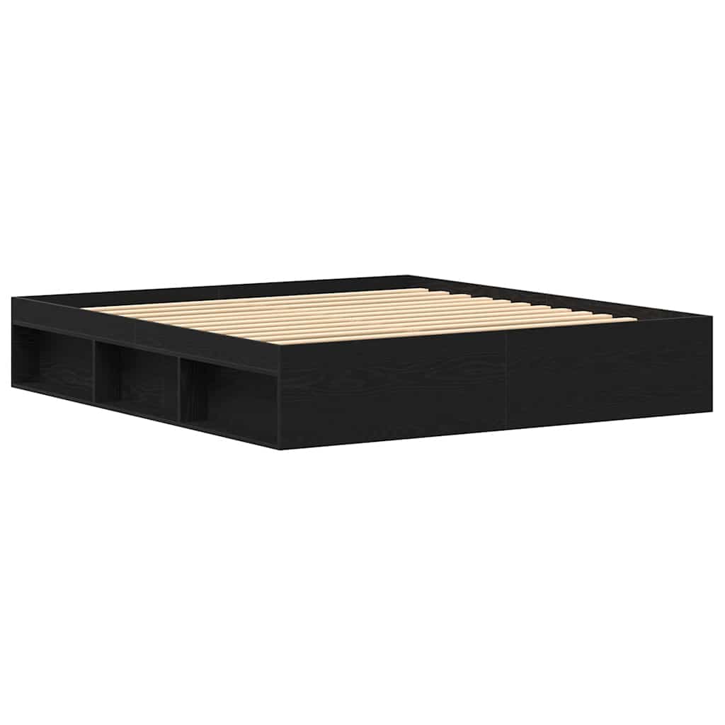 Bedframe zonder matras 200x200 cm bewerkt hout zwart eikenkleur