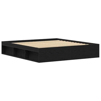 Bedframe zonder matras 200x200 cm bewerkt hout zwart eikenkleur