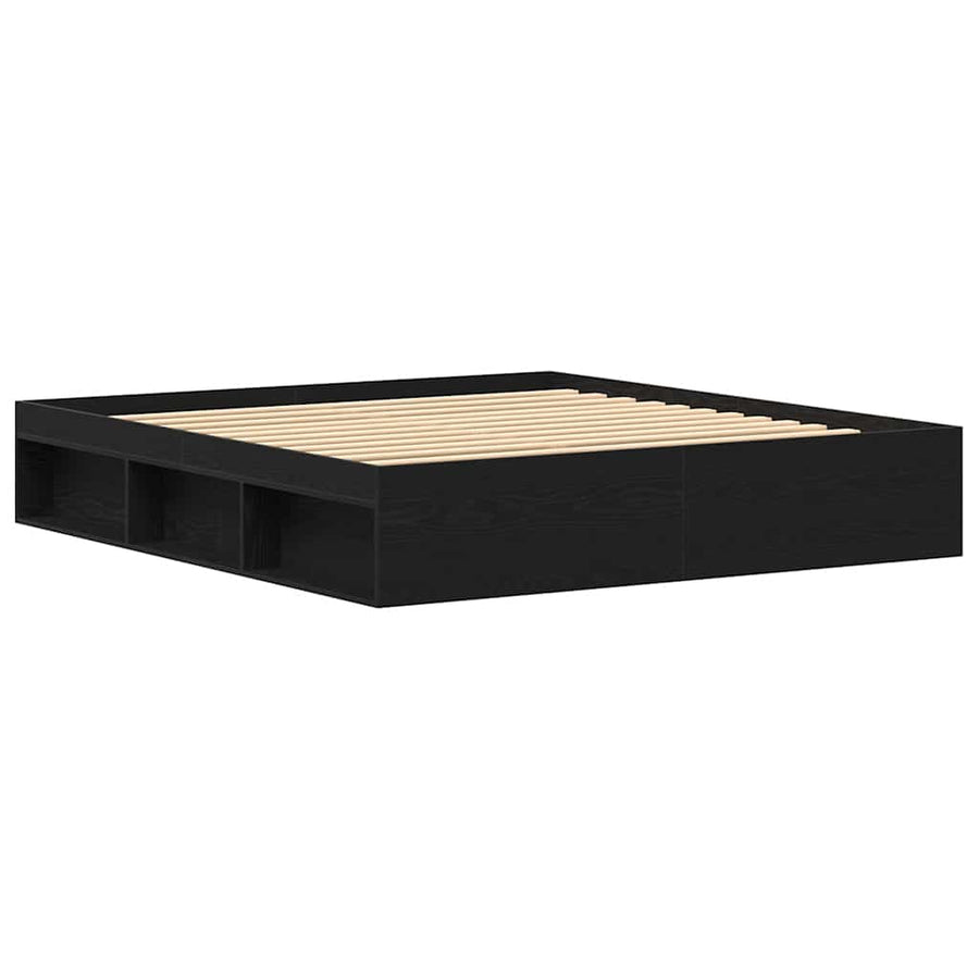 Bedframe zonder matras 200x200 cm bewerkt hout zwart eikenkleur