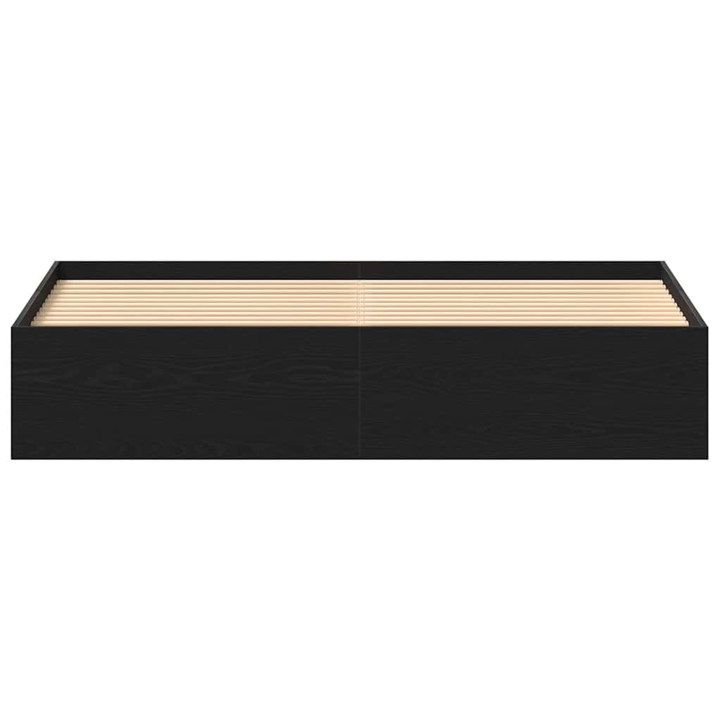 Bedframe zonder matras 200x200 cm bewerkt hout zwart eikenkleur