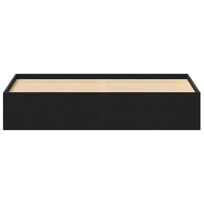 Bedframe zonder matras 200x200 cm bewerkt hout zwart eikenkleur