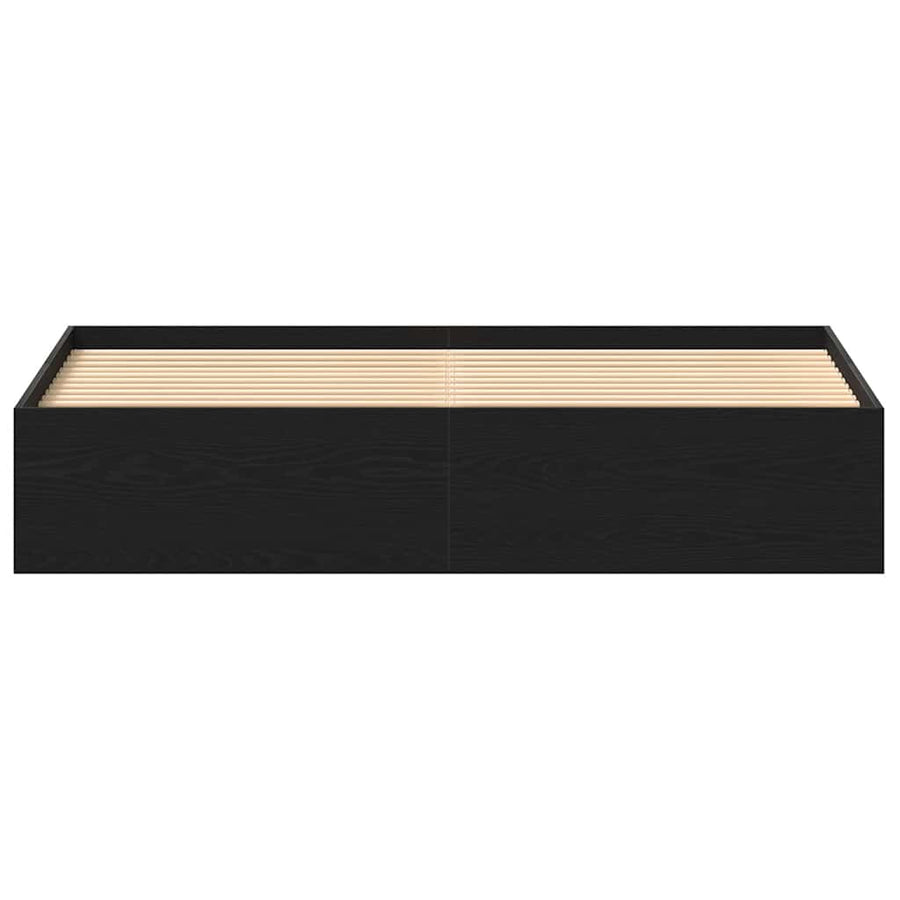 Bedframe zonder matras 200x200 cm bewerkt hout zwart eikenkleur