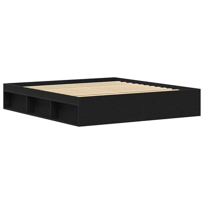 Bedframe zonder matras 200x200 cm bewerkt hout zwart eikenkleur