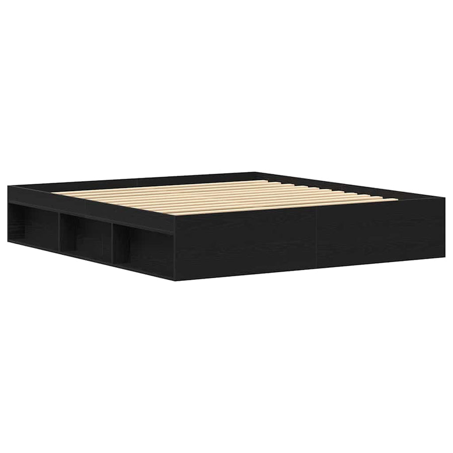 Bedframe zonder matras 200x200 cm bewerkt hout zwart eikenkleur