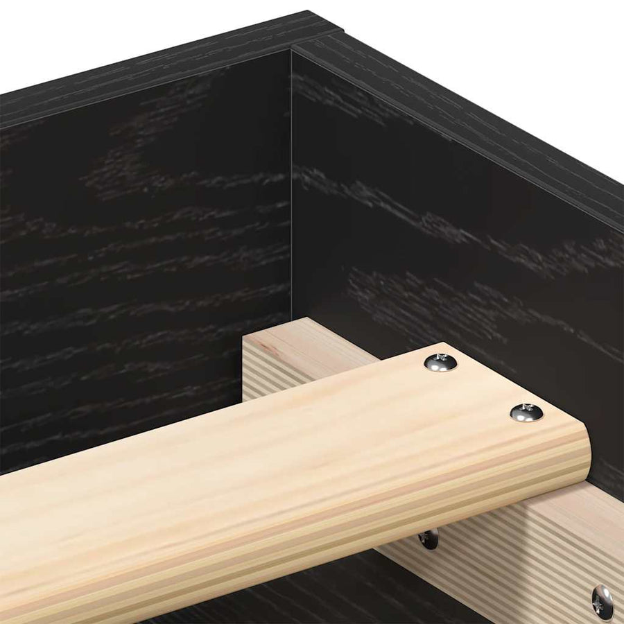 Bedframe zonder matras 200x200 cm bewerkt hout zwart eikenkleur
