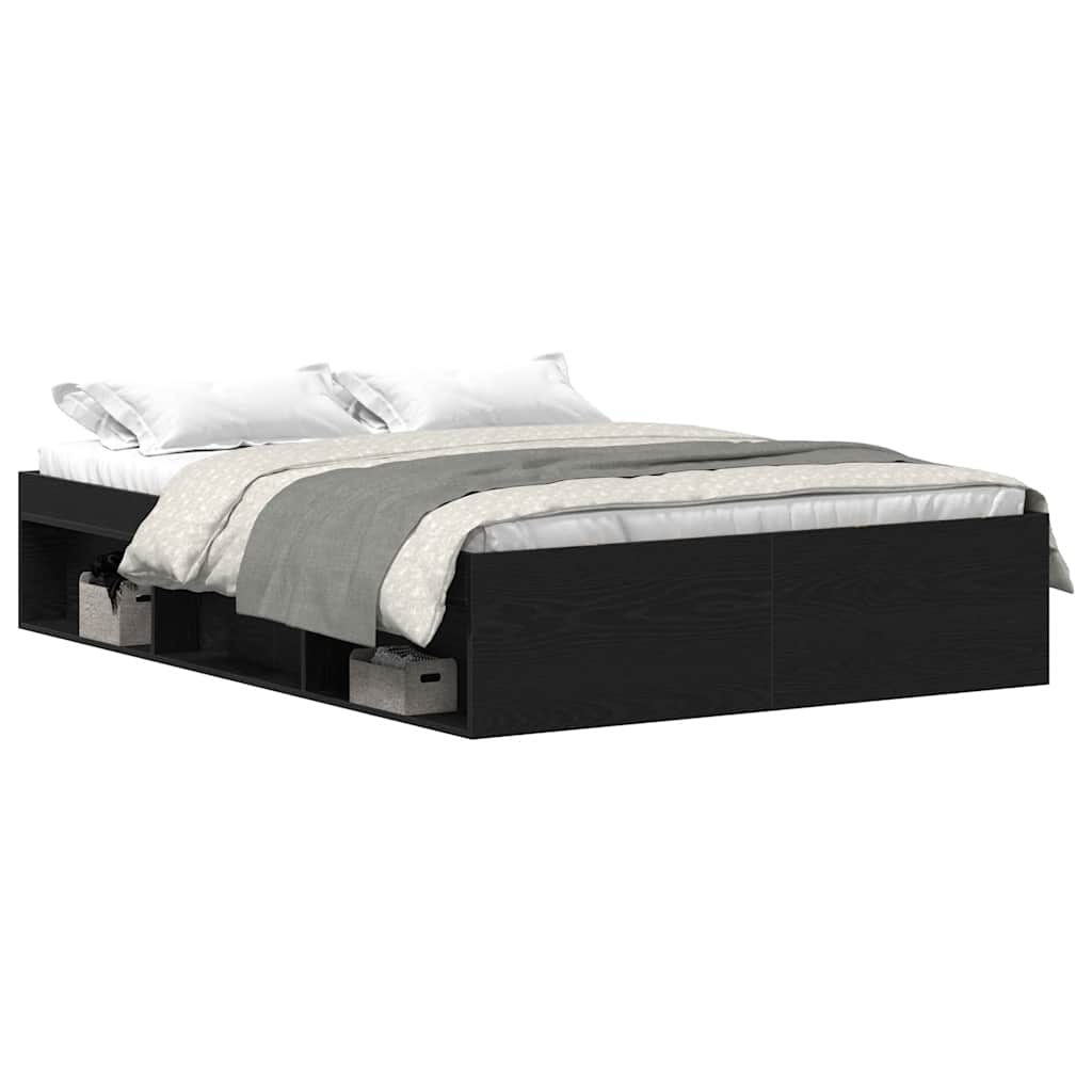Bedframe zonder matras 120x190 cm bewerkt hout zwart eikenkleur
