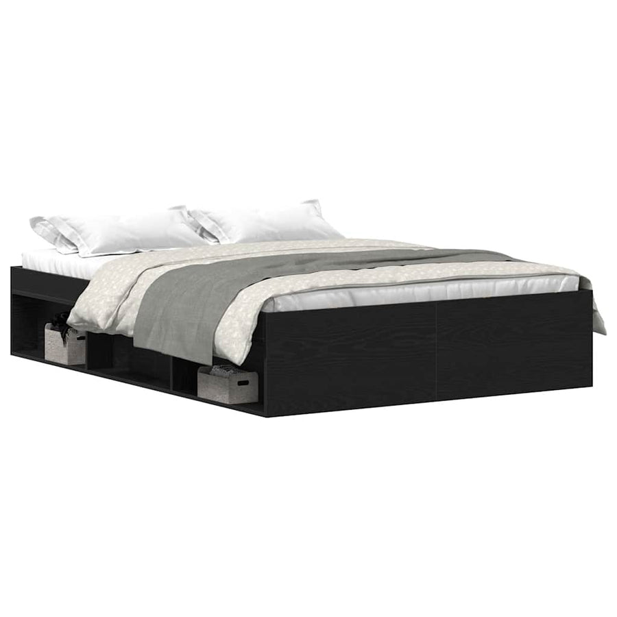 Bedframe zonder matras 120x190 cm bewerkt hout zwart eikenkleur