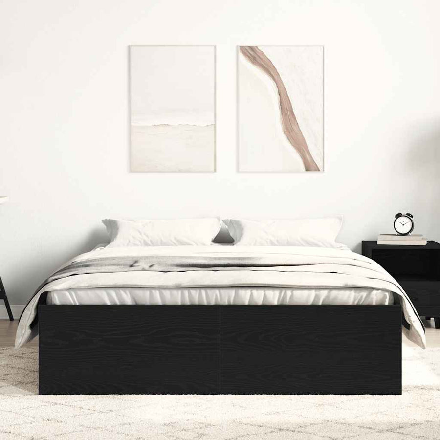 Bedframe zonder matras 120x190 cm bewerkt hout zwart eikenkleur