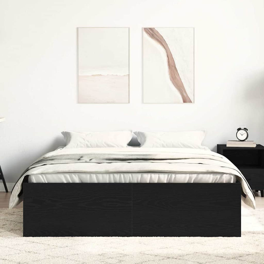 Bedframe zonder matras 140x190 cm bewerkt hout zwart eikenkleur