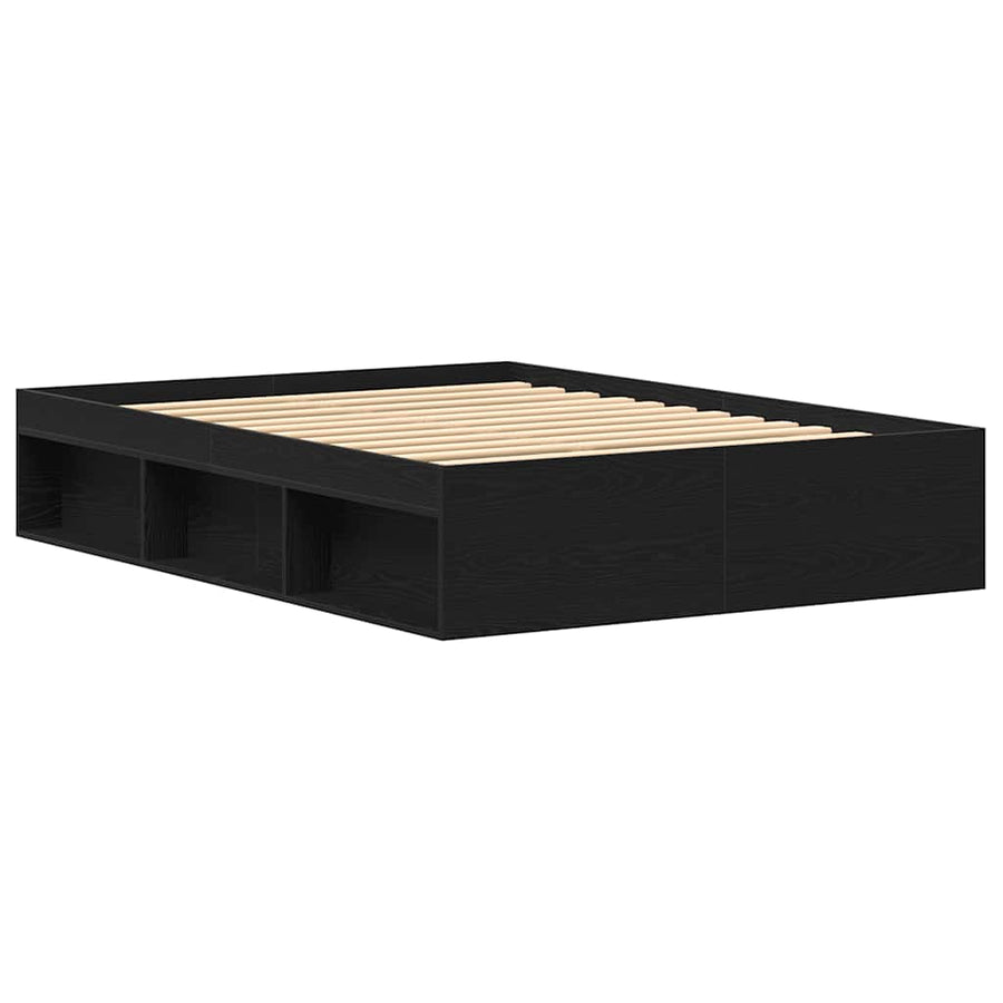 Bedframe zonder matras 140x190 cm bewerkt hout zwart eikenkleur