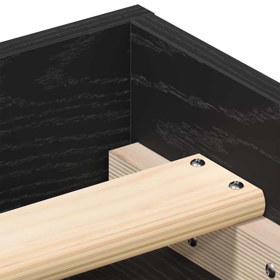 Bedframe zonder matras 140x190 cm bewerkt hout zwart eikenkleur