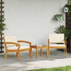 Garden chair with cushion 2 pcs Oil natural Solid Acacia wood