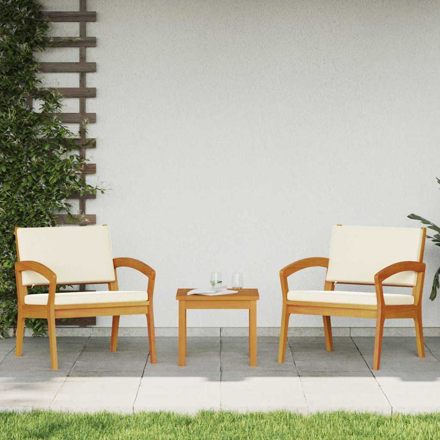 Tuinstoel met kussen 2 pcs Olie naturel Massief Acaciahout