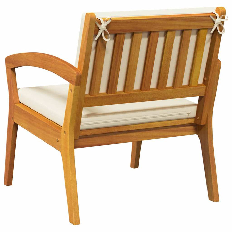 Tuinstoel met kussen 2 pcs Olie naturel Massief Acaciahout