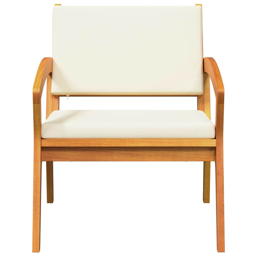 Tuinstoel met kussen 2 pcs Olie naturel Massief Acaciahout