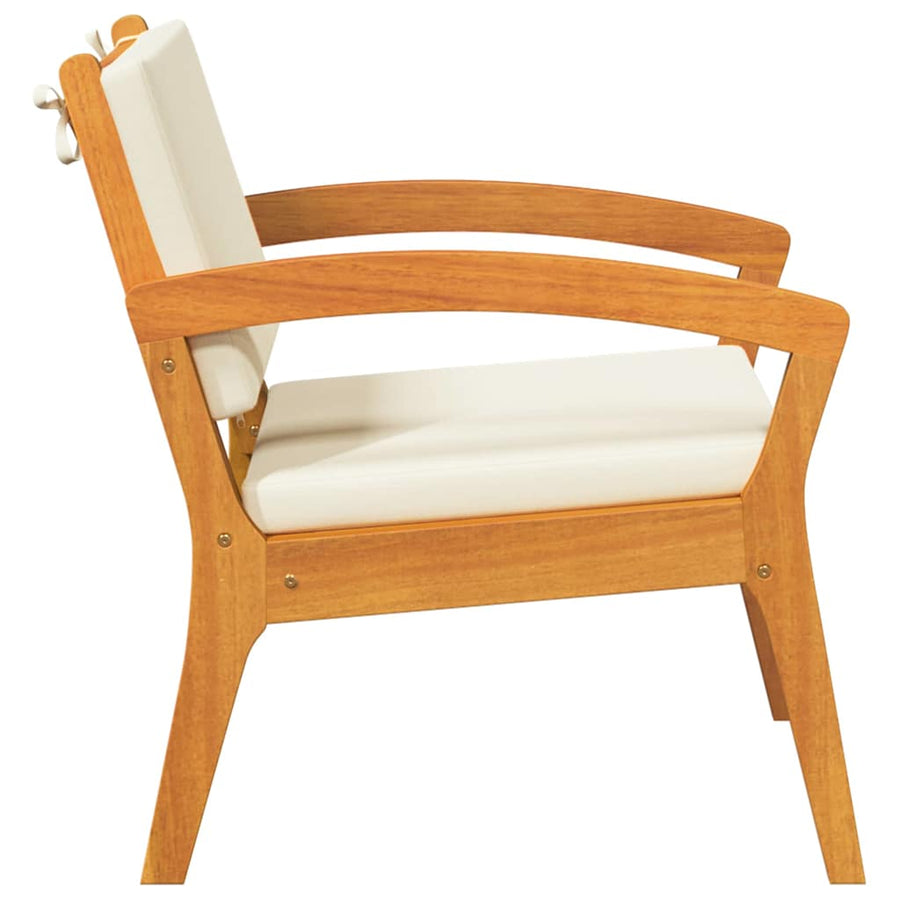 Tuinstoel met kussen 2 pcs Olie naturel Massief Acaciahout