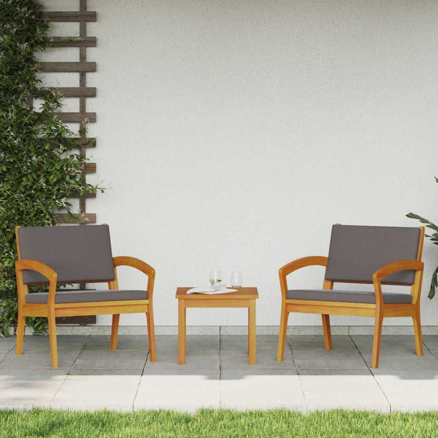 Tuinstoel met kussen 2 pcs Olie naturel Massief Acaciahout