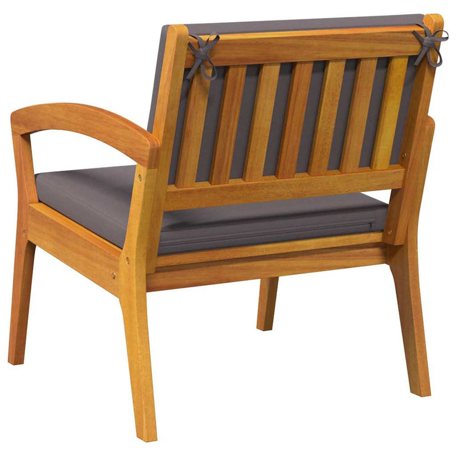 Tuinstoel met kussen 2 pcs Olie naturel Massief Acaciahout