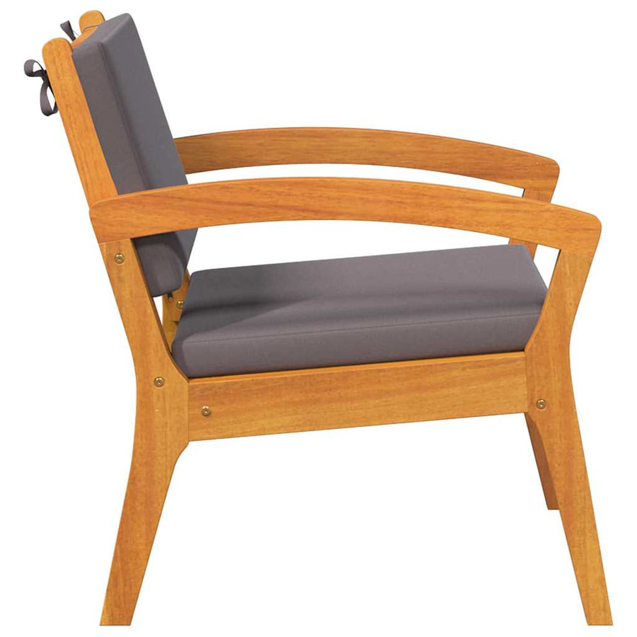 Tuinstoel met kussen 2 pcs Olie naturel Massief Acaciahout