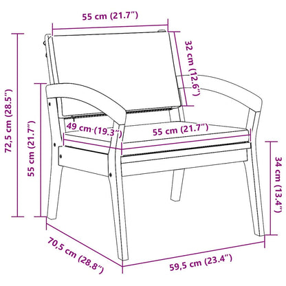 Tuinstoel met kussen 2 pcs Olie naturel Massief Acaciahout