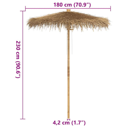 Tiki Paraplu met Bananenblad Luifel 180 cm Bamboe