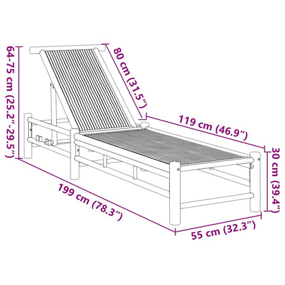 Ligbed 55X199X30 Cm Bamboe Bruin