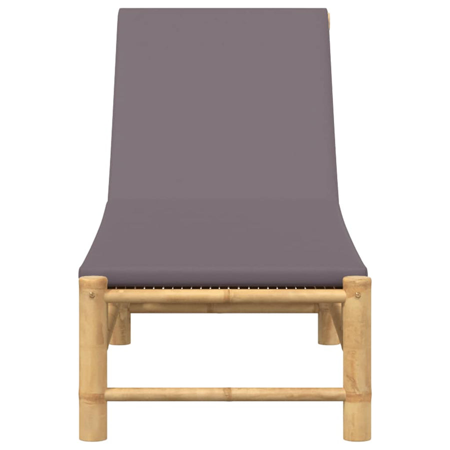 Ligstoel met kussens 55x199x30 cm bamboe