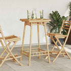 Bartafel buiten vierkant 55x55x100 cm bamboe