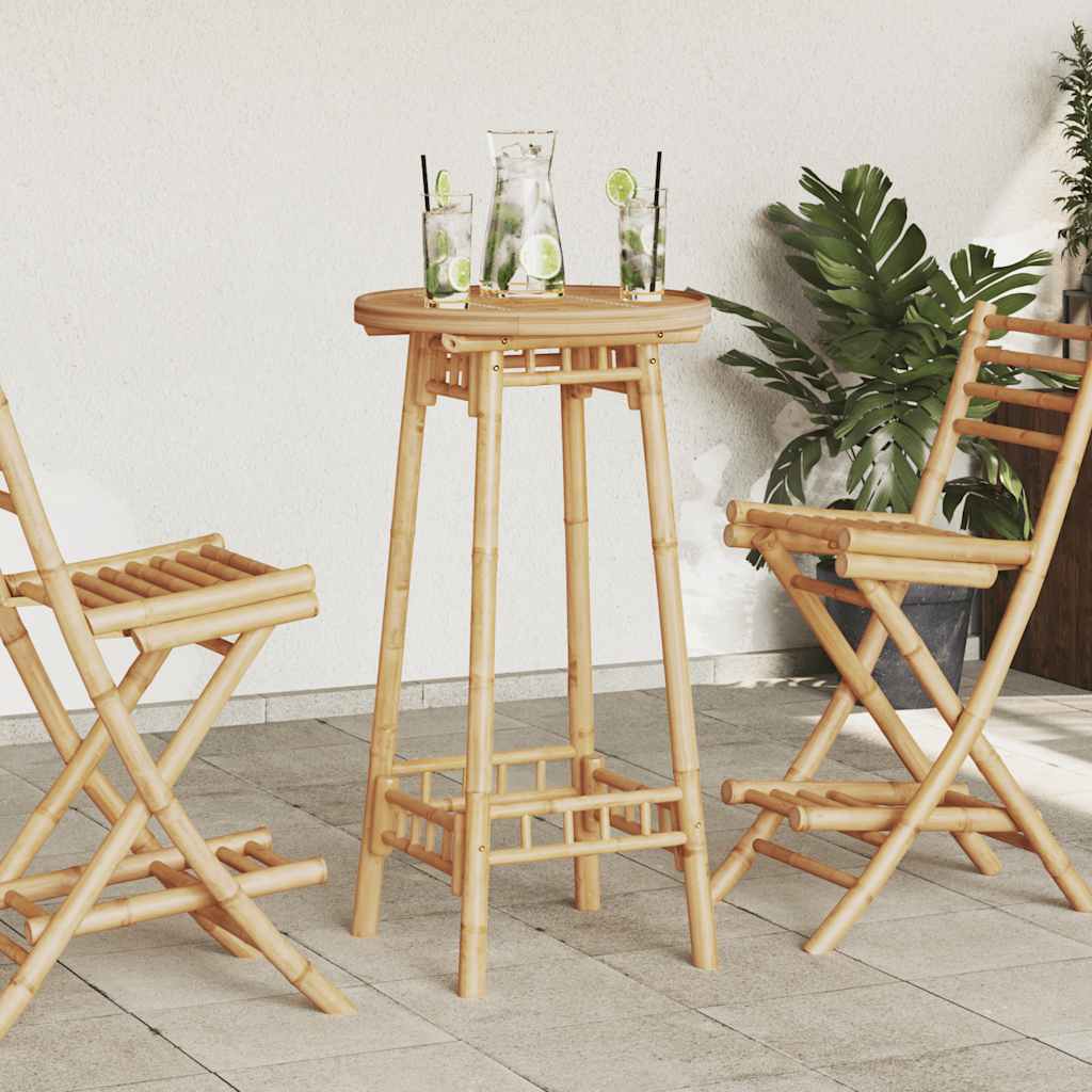 Bartafel Voor Buiten Rond Ø55X100 Cm Bamboe