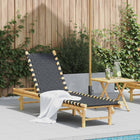 Ligstoel met zwart geweven band 55x200x30 cm bamboe
