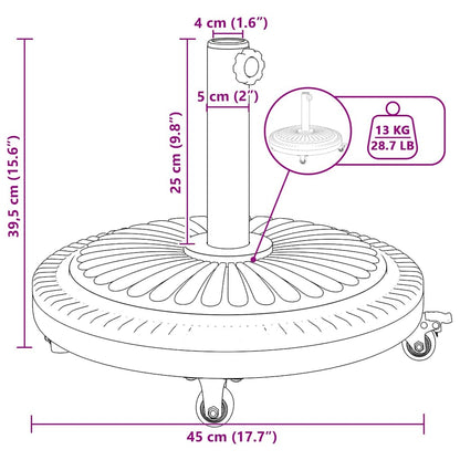 Parasolvoet Zwart Ø38-48 mm PE en beton en ijzer