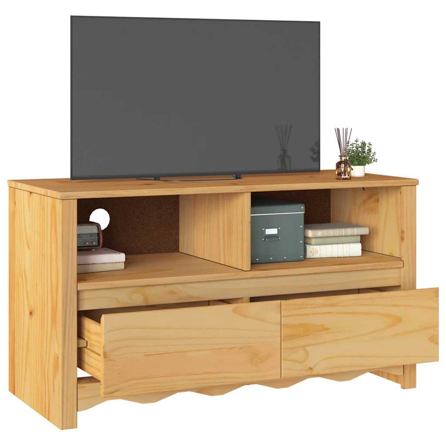 TV Kast Drammen Eiken 99 x 43 x 55 cm Massief grenenhout