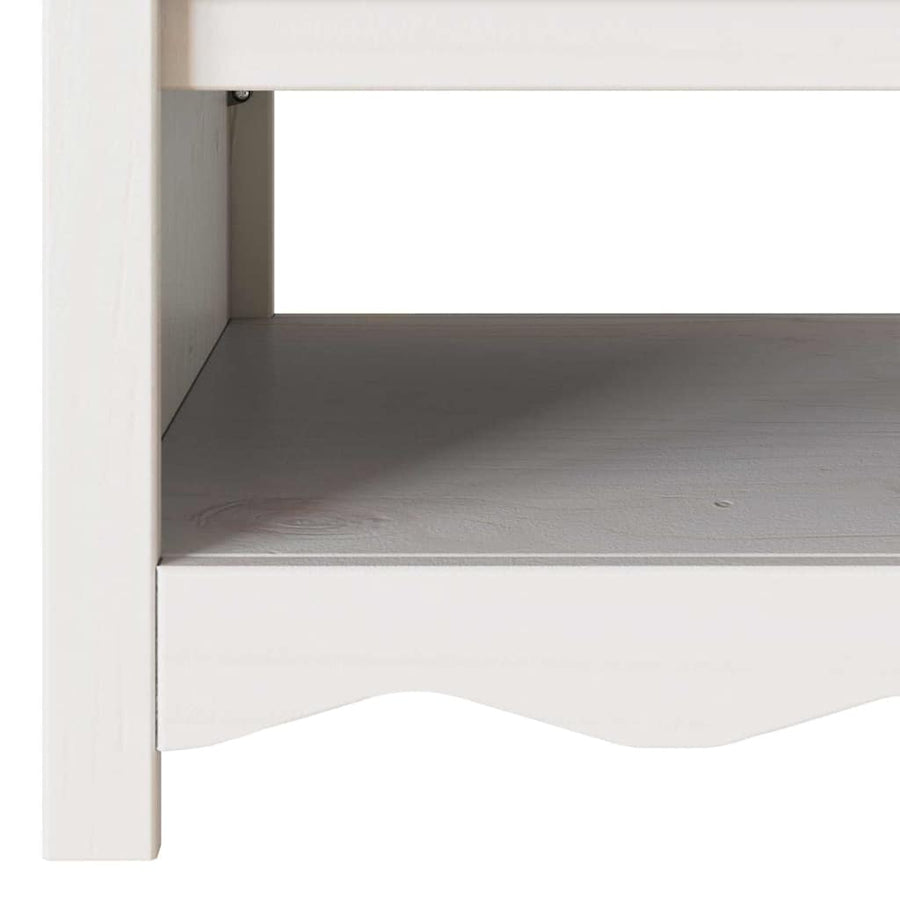 Salontafel Drammen Wit 99 x 55 x 45 cm Massief grenenhout