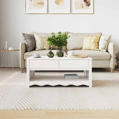 Salontafel Drammen Wit 99 x 55 x 45 cm Massief grenenhout