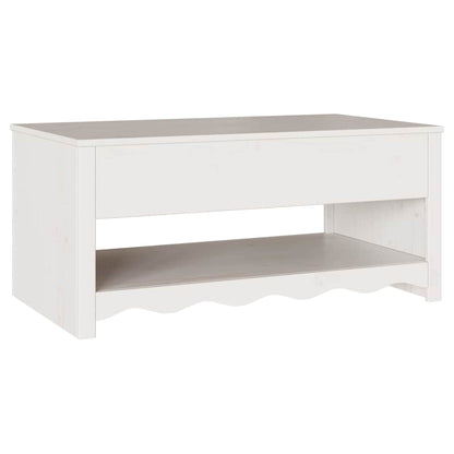 Salontafel Drammen Wit 99 x 55 x 45 cm Massief grenenhout