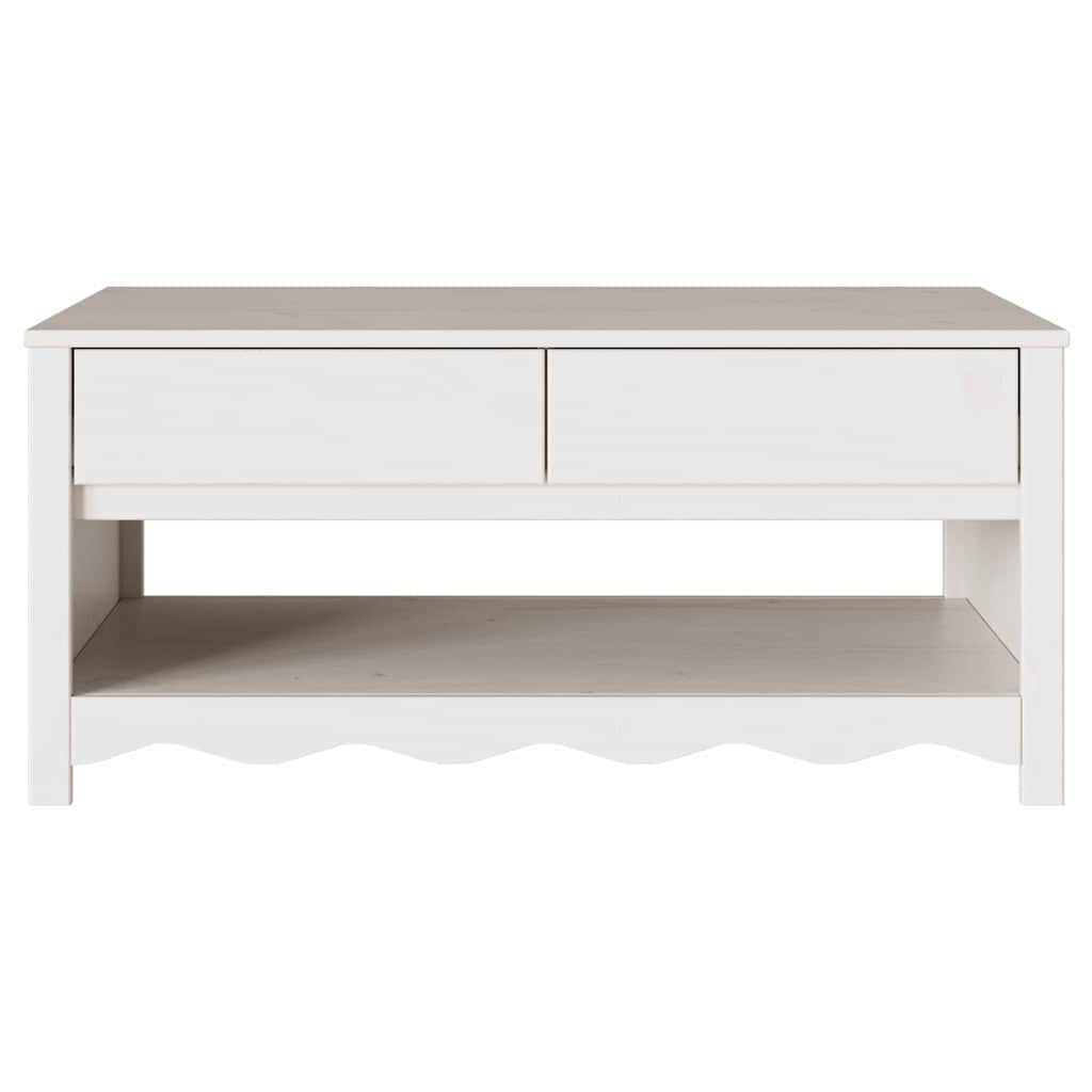 Salontafel Drammen Wit 99 x 55 x 45 cm Massief grenenhout