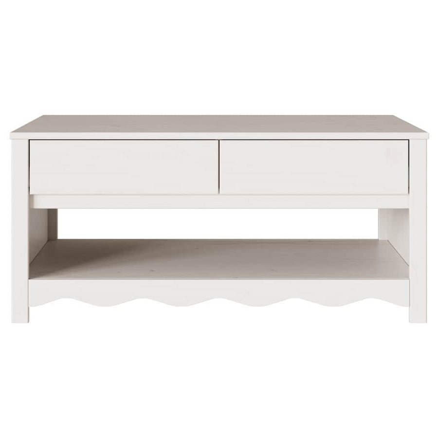Salontafel Drammen Wit 99 x 55 x 45 cm Massief grenenhout