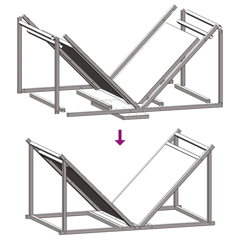 Brandhoutrek 70x43x34,5 cm koudgewalst staal antracietkleurig